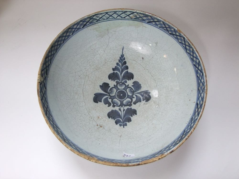 A collection of mainly 19th century ceramics including an imari charger, a continental tin glazed - Image 3 of 4