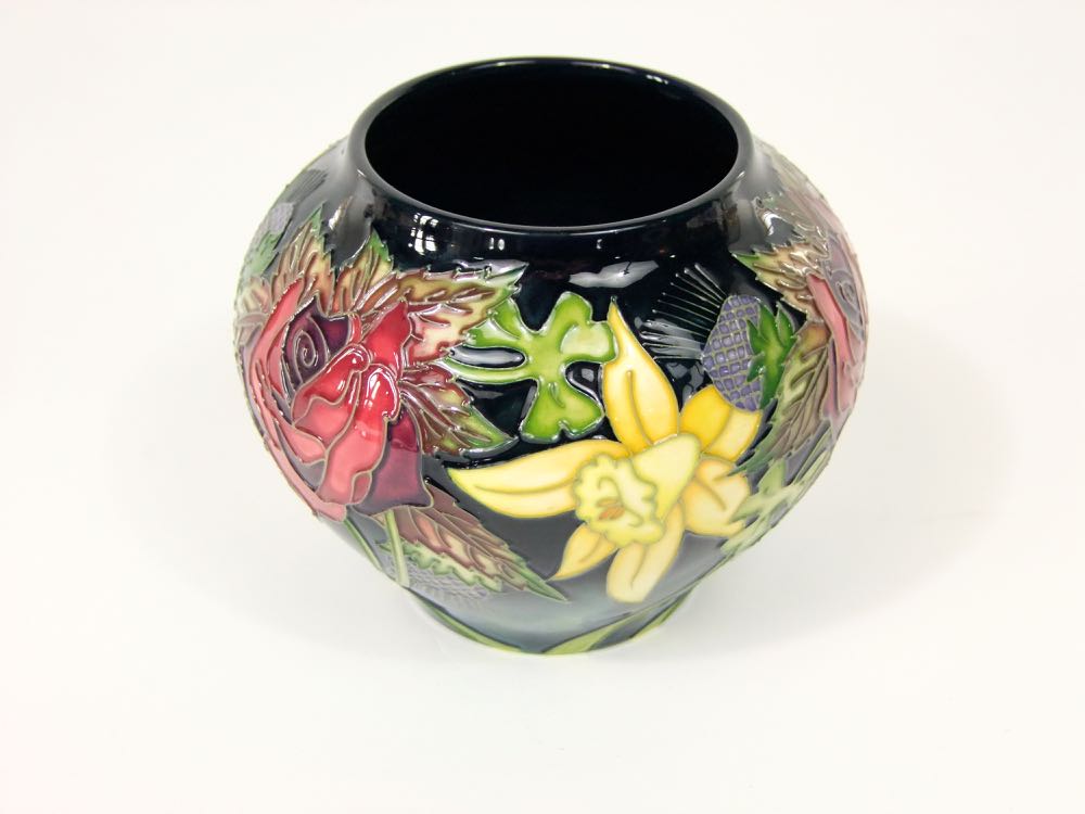 A boxed Moorcroft limited edition vase designed by Nicola Slaney, commemorating the Queen's Jubilee,