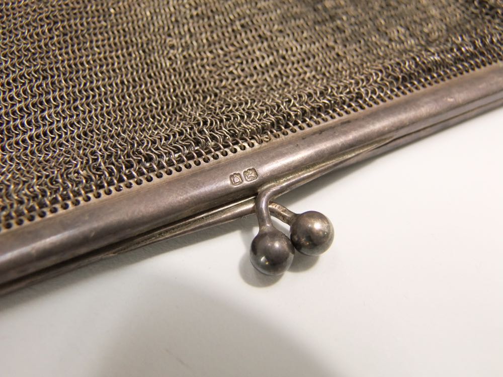 Early 20th century silver mesh purse, maker EC, London 1916, 11oz approx - Image 2 of 2