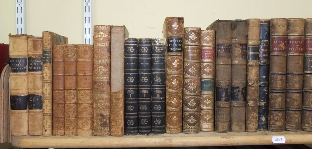 A collection of 18th and 19th century leather bound works including The History of The Jews (3