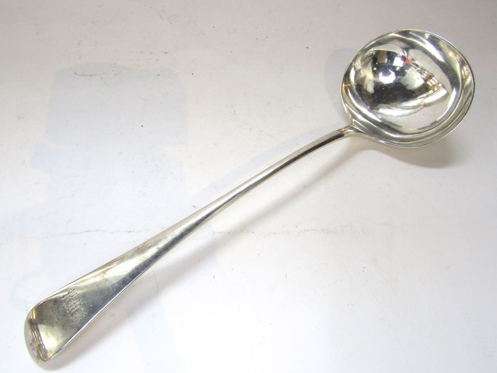 Late Victorian silver soup ladle maker Mappin & Webb, London 1895, 10 oz approx