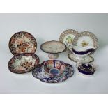 A Spode York pattern gravy boat and stand together with a matching two handled sugar bowl and