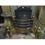 A good quality Adam style fire basket in polished steel, with cast iron fire back and decorative