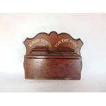 Two divisional pitch pine church collection box inscribed 'Sunday School' and 'For the Poor', 42