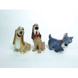 A group of three Wade blow-up figures from Disney's Lady and the Tramp series - Jock, Dachsie and