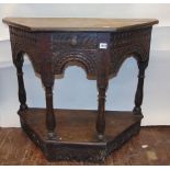 An 18th century credence/side table probably from the Salisbury area, enclosing a small central