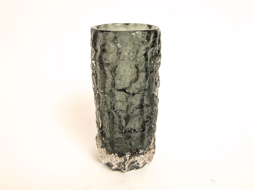 Whitefriars textured art glass vase of cylindrical form, possibly by Geoffrey Baxter