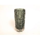 Whitefriars textured art glass vase of cylindrical form, possibly by Geoffrey Baxter