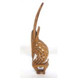 Tribal interest - Bambara tribe carved antelope from Mali, 82 cm high approx (AF).