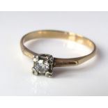 An art deco style diamond ring, 0.10cts approx, size T/U, 2g