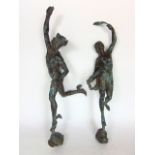 An pair of Grand Tour patinated bronze figures - Mercury and Fortuna, 64cm high (lack marble bases)