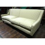 A good Georgian style sofa to seat three/four raised on square tapered supports with well