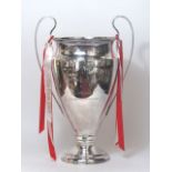 A silver plated replica of the Champions league trophy awarded to Liverpool in 2005, the bowl