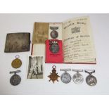 1914-18 war medal, 1914 star, Victory medal, George V long service and good conduct medal, George