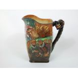 A large Royal Doulton Jug with relief moulded and painted decoration commemorating Sir Francis Drake