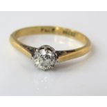 An 18ct diamond solitaire ring 0.25cts approx, size N, 2g