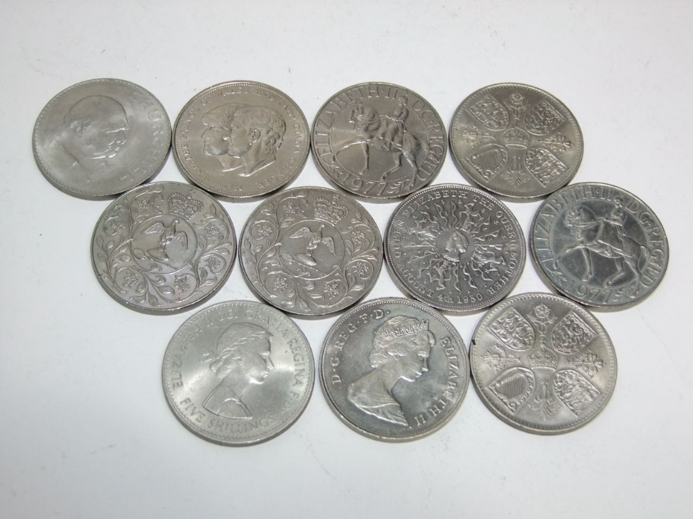 Eleven Elizabeth II crowns from 1965 and later