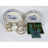 Two graduated Royal Doulton Norfolk pattern blue and white printed plates together with a collection