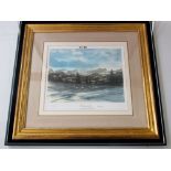 A signed coloured limited edition lithograph after the Prince of Wales - Balmoral Winter Scene,