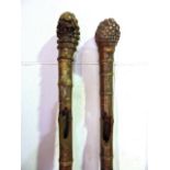 A pair of bamboo staffs