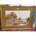 An early 20th century watercolour of a lakeland landscape, signed bottom right L Duke and faintly