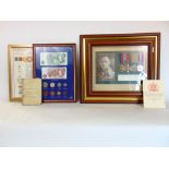 A framed collection of World War II war medals and a photograph relating to Gunner S Pennell of