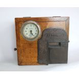 A National Time Recording clocking in clock, the dial inscribed St Mary Cray, Kent