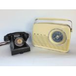 Vintage re-wired Bakelite telephone together with a further vintage Bush radio (2)