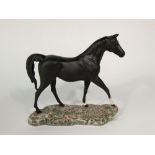 A Beswick matt glazed model of a walking horse - Moonlight, in black colourway with printed mark