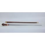Bamboo shafted early 20th century sword stick