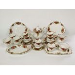 A collection of Royal Albert Old Country Roses pattern tea wares comprising tea pot, milk jug, sugar