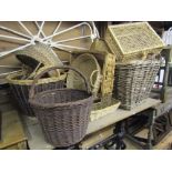 A good selection of wicker baskets of all sizes (12 approx)