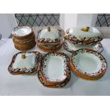 A collection of 19th century Copeland Spode dinner wares with printed and infilled border decoration