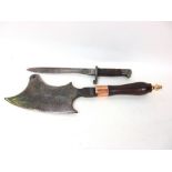 Spanish WWII bolo blade bayonet number 5954F (lacks sideboard) together with a heavy Victorian
