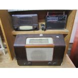 A vintage Cossor Bakelite cased radio, further Murphy mains radio and a Bush multi band transistor