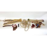 Interesting collection of tribal jewellery and wares made of snake vertebrae, beads and bones