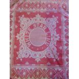 White Star Line cabin blanket decorated with diaper borders and centrally fitted with a crest and