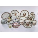 A collection of Victorian tea wares with printed and infilled chinoiserie decoration including