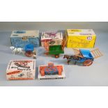 BRITAIN'S LTD FARM MODELS MILK FLOAT No. 9503, BOXED, BRITAIN'S LTD FARM IMPLEMENTS TIP-UP TRAILER