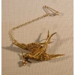 15ct GOLD SWALLOW BROOCH (4.5g)