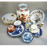 MIXED LOT OF CERAMICS INCLUDING ROYAL COPENHAGEN, LIMOGES, ROYAL DOULTON CHEESE BOARD AND TRAY