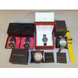 A KLAUS-KOBEC MONTRE NOIR MEN'S WATCH, BOXED, A BEN SHERMAN GENTLEMAN'S WATCH BS05AV (AS NEW) IN