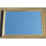 RECTANGULAR GILT FRAMED MIRROR (83 cm x 57 cm) TOGETHER WITH A BEVELLED CIRCULAR MIRROR (DIA: 90 cm)