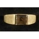 FOREIGN 14ct GOLD RING SET SQUARE CUT STONE (2.3g GROSS)