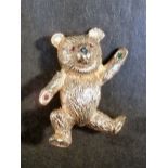 9ct GOLD BEAR BROOCH (7.7g)