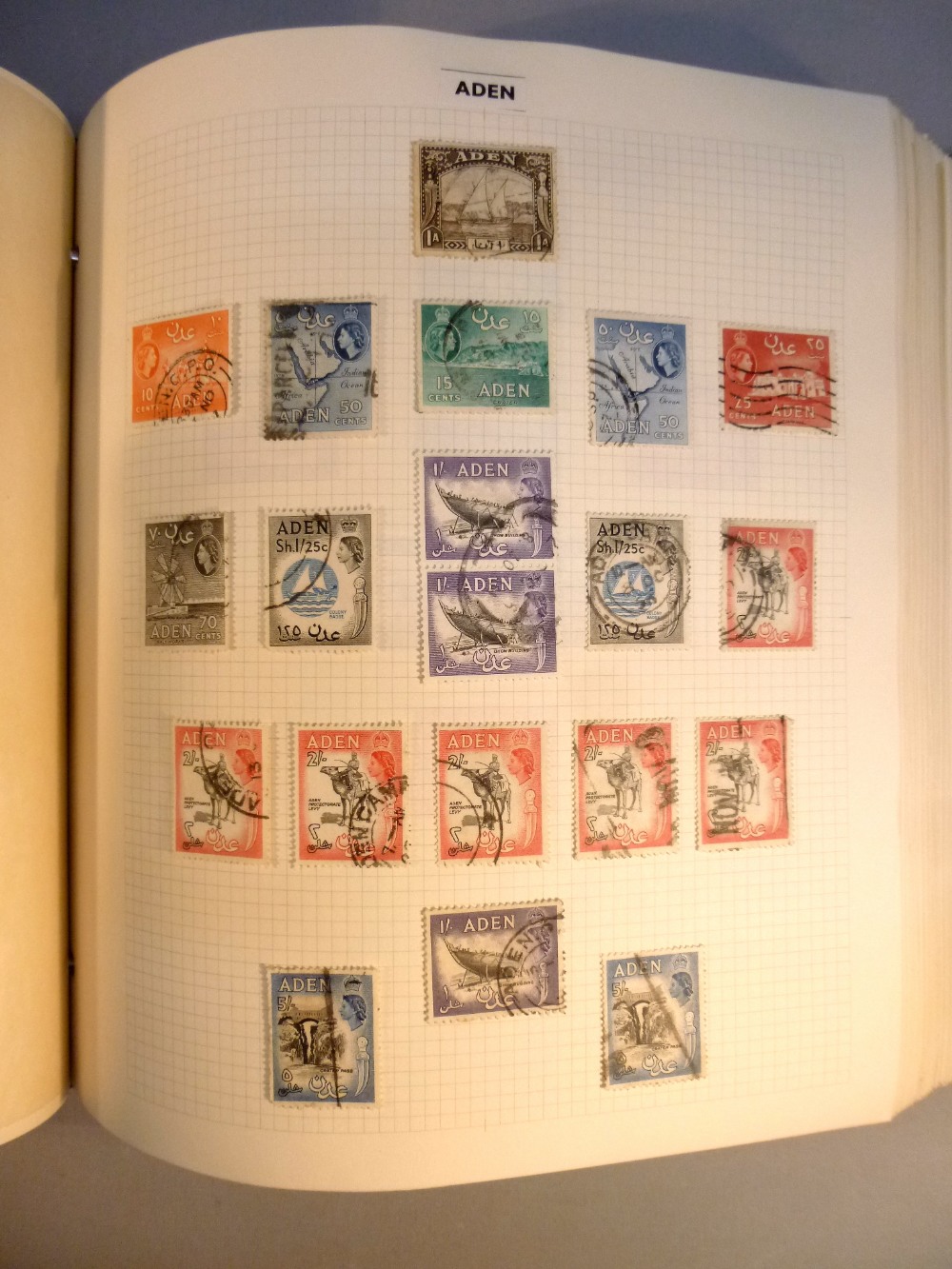 POSTAGE ALBUM CONTAINING VICTORIA AND LATER COMMONWEALTH STAMPS