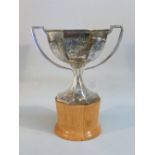 SILVER OCTAGONAL TROPHY CUP WITH INSCRIPTION "THE PETER NUGENT EUROPEAN BRIDGE CHALLENG CUP" WITH