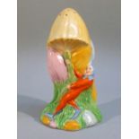 ROYAL WINTON TOADSTOOL AND PIXIE CASTER PAINTED IN POLYCHROME HUES (H: 14 cm)