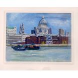 STUART STANLEY, ASGFA, "ST PAUL'S FROM TATE MODERN II", 2010, OIL ON BOARD, 15 cm x 20 cm (COST £