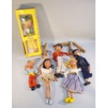 PELHAM PUPPET SS5 'TYROLEAN GIRL', BOXED TOGETHER WITH FIVE OTHERS COMPRISING 'MITZI', 'SAILOR', '